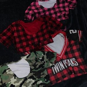 Twin peak uniform crop top